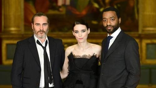 Joaquin Phoenix, Chiwetel Ejiofor, and Rooney Mara at an event for Mary Magdalene (2018)