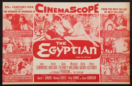 Gene Tierney, Victor Mature, Jean Simmons, Bella Darvi, and Edmund Purdom in The Egyptian (1954)