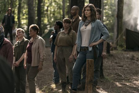 Norman Reedus, Lauren Cohan, and Nadine Marissa in The Walking Dead (2010)
