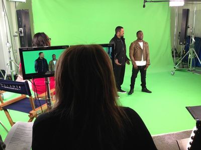 Universal Pics' RIDE ALONG Promo shoot with Ice Cube and Kevin Hart