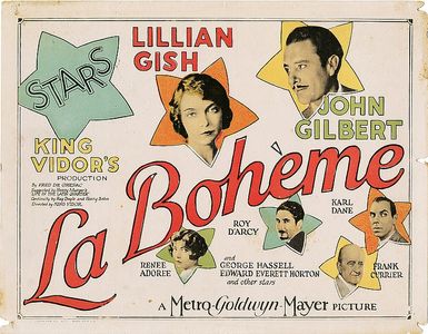 Lillian Gish, Renée Adorée, Frank Currier, Roy D'Arcy, Karl Dane, and John Gilbert in La Bohème (1926)
