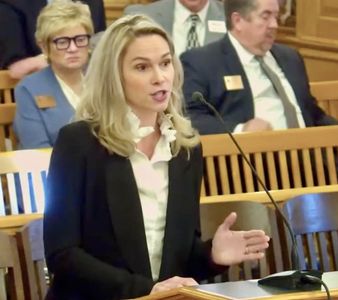 speaking to the Kansas State House on behalf of film tax incentives, Feb 2023