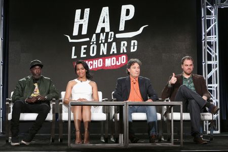Jim Mickle, Michael Kenneth Williams, John Wirth, K. Williams, and Tiffany Mack at an event for Hap and Leonard (2016)