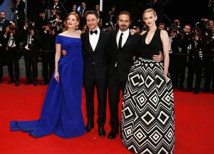 Ned Benson, James McAvoy, Jess Weixler, and Jessica Chastain at an event for The Disappearance of Eleanor Rigby: Them (2