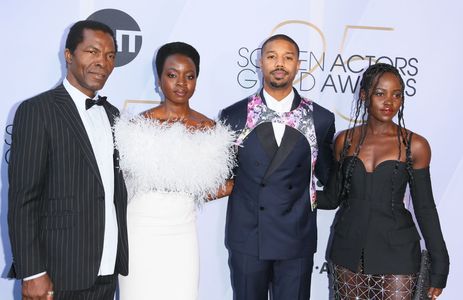 Isaach De Bankolé, Michael B. Jordan, Danai Gurira, and Lupita Nyong'o at an event for The 25th Annual Screen Actors Gui