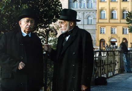 Vlastimil Brodský and Milos Kopecký in Uctivá poklona, pane Kohn (1992)