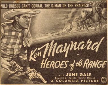 June Gale, Ken Maynard, and Tarzan in Heroes of the Range (1936)