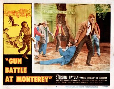 Sterling Hayden and Ted de Corsia in Gun Battle at Monterey (1957)