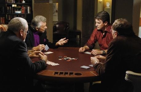Stephen J. Cannell, Michael Connelly, Nathan Fillion, and James Patterson in Castle (2009)