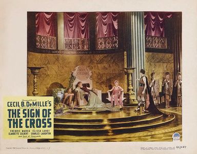 Claudette Colbert, Charles Laughton, True Boardman, George Bruggeman, and Fredric March in The Sign of the Cross (1932)