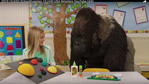 Livi Birch on set Gorilla Glue Commercial 2019