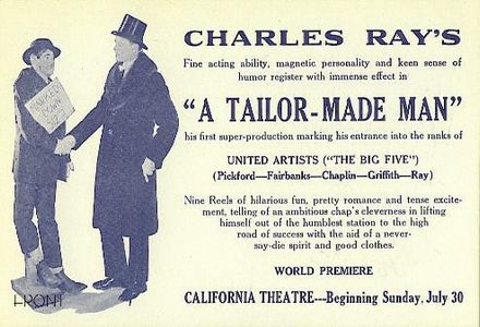 Charles Ray in A Tailor-Made Man (1922)