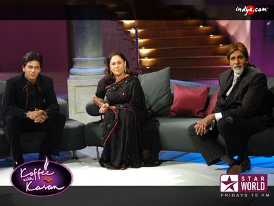 Amitabh Bachchan, Jaya Bachchan, and Shah Rukh Khan in Koffee with Karan (2004)