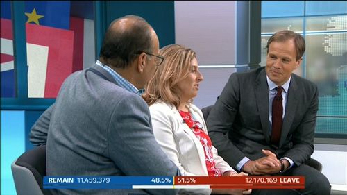 Tom Bradby, Theo Paphitis, and Miranda Green in Referendum Result Live: ITV News Special (2016)
