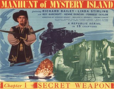 Richard Bailey, Roy Barcroft, Linda Stirling, and Forrest Taylor in Manhunt of Mystery Island (1945)