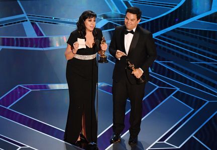 Robert Lopez and Kristen Anderson-Lopez at an event for The Oscars (2018)