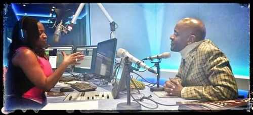 London UK's Radio Personality (Magic 105.4 FM) & CEO, Feeling Fab, Angie Greaves and Charles Reese having a conversation