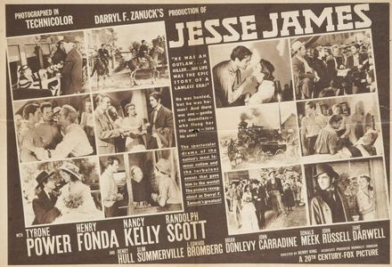 Henry Fonda, Randolph Scott, Jane Darwell, Henry Hull, and Nancy Kelly in Jesse James (1939)