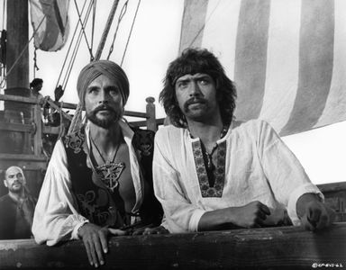 John Phillip Law, Aldo Sambrell, and Martin Shaw in The Golden Voyage of Sinbad (1973)