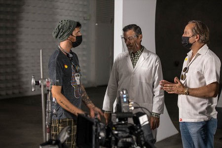 Malek Haneen, Massi Furlan and Alfonso DiLuca on the set of The Counterfeit Mind - 2020, Los Angeles