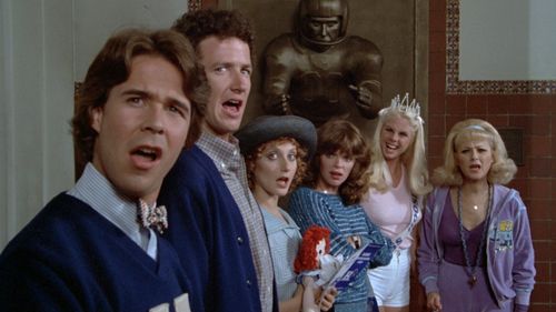Carol Kane, Candice Azzara, Miles Chapin, Teri Landrum, Marc McClure, and Debralee Scott in Pandemonium (1982)