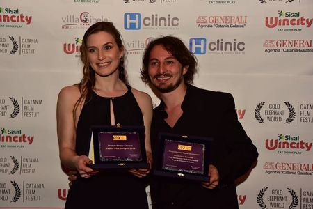 Francesco Gabriele and Helen Watkinson at an event for Blue Hollywood (2017)