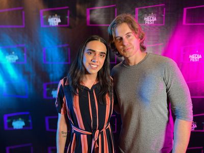 On the 2023 El Paso Media Fest red carpet with Greg Sestero