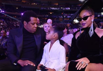 Jay-Z, Beyoncé, and Blue Ivy Carter at an event for The 60th Annual Grammy Awards (2018)