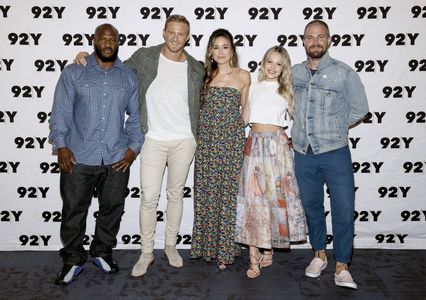 Alexander Ludwig, Stephen Amell, James Harrison Jr., Kelli Berglund, and Alison Luff at an event for Heels (2021)
