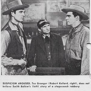 Smith Ballew, William Fawcett, and Robert Kellard in Tex Granger: Midnight Rider of the Plains (1948)