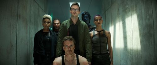 Nicholas Hoult, Michael Fassbender, Andrew Stehlin, Kodi Smit-McPhee, Alexandra Shipp, and Kota Eberhardt in X-Men: Dark