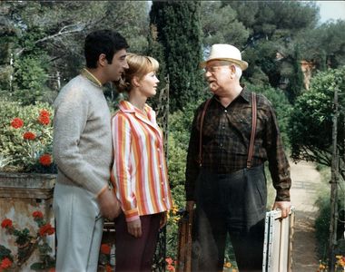 Liselotte Pulver, Jean Gabin, and Pierre Vernier in The Gardener of Argenteuil (1966)
