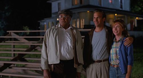 Kevin Costner, James Earl Jones, and Amy Madigan in Field of Dreams (1989)
