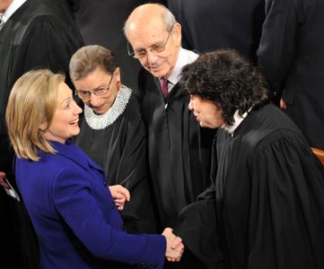 Ruth Bader Ginsburg, Hillary Clinton, Stephen G. Breyer, and Sonia Sotomayor