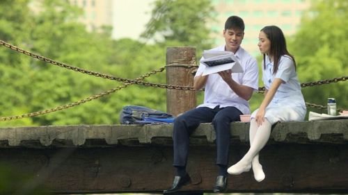 Cristine Reyes and Marco Gumabao in Minsan pa nating hagkan ang nakaraan (2023)