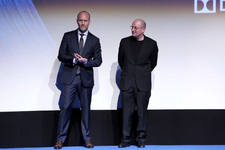 Christopher Markus and Stephen McFeely at an event for Captain America: Civil War (2016)
