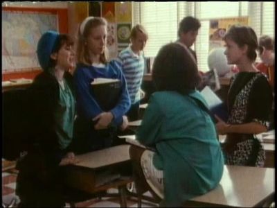 Rebecca Haines-Saah, Stacie Mistysyn, and Ximena Bensusan in Degrassi High (1987)