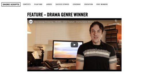 Alex George Pickering Wins Best Drama Feature in the 2020 Shore Scripts Feature Contest