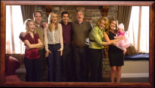 Shelley Long, Jordan Bridges, Haylie Duff, Sam McMurray, Bonnie Somerville, and Carrie Wiita in Holiday Engagement (2011