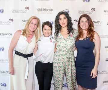 Stephanie Beatriz and Jessica M. Thompson on the red carpet at the Greenwich International Film Festival, 2017