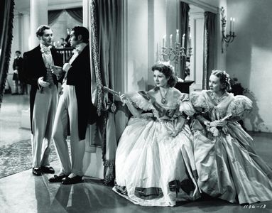 Laurence Olivier, Greer Garson, Bruce Lester, and Karen Morley in Pride and Prejudice (1940)