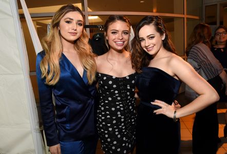 Mary Mouser, Peyton List, and Hannah Kepple at an event for Cobra Kai (2018)