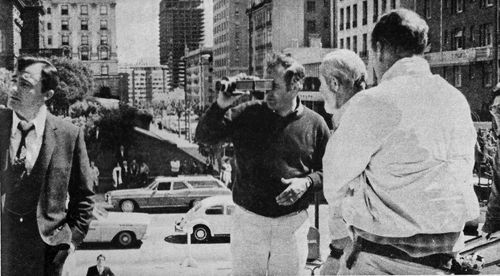 Robert Vaughn, William A. Fraker, and Peter Yates in Bullitt (1968)