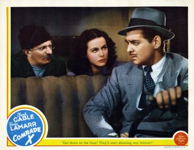 Clark Gable, Hedy Lamarr, and Felix Bressart in Comrade X (1940)