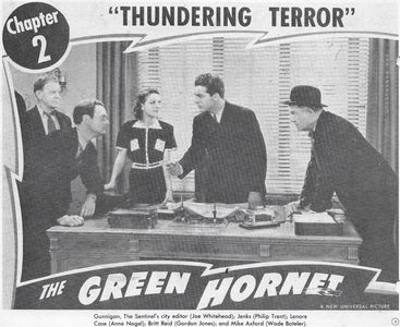 Wade Boteler, Gordon Jones, Anne Nagel, Phillip Trent, and Joe Whitehead in The Green Hornet (1940)