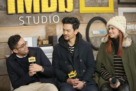 Debra Messing, John Cho, and Aneesh Chaganty at an event for Searching (2018)