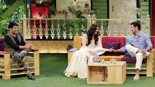 Randeep Hooda, Aishwarya Rai Bachchan, and Kapil Sharma in The Kapil Sharma Show (2016)