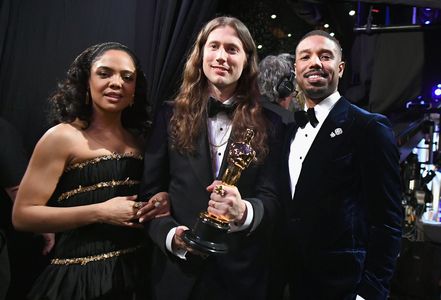 Michael B. Jordan, Tessa Thompson, and Ludwig Göransson at an event for The Oscars (2019)