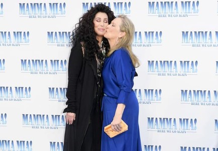 Cher and Meryl Streep at an event for Mamma Mia! Here We Go Again (2018)