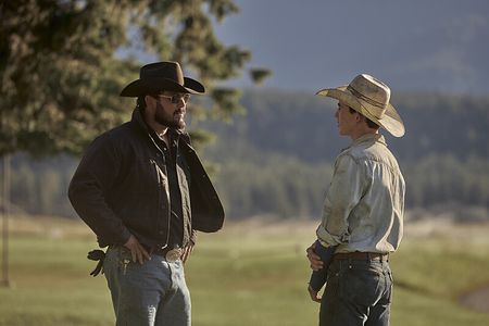 Cole Hauser and Finn Little in Yellowstone: The Dream Is Not Me (2022)